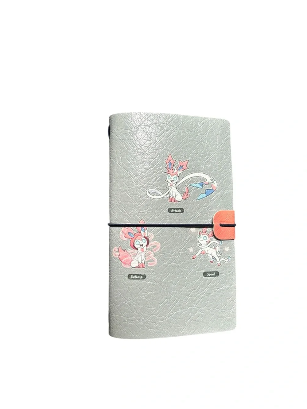 Travelers Notebook Journal Refillable Faux Leather A3 Pokemon Sylveon Gray